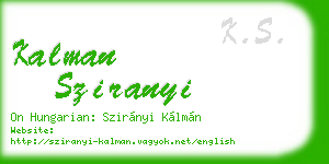 kalman sziranyi business card