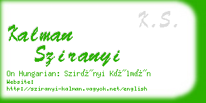 kalman sziranyi business card